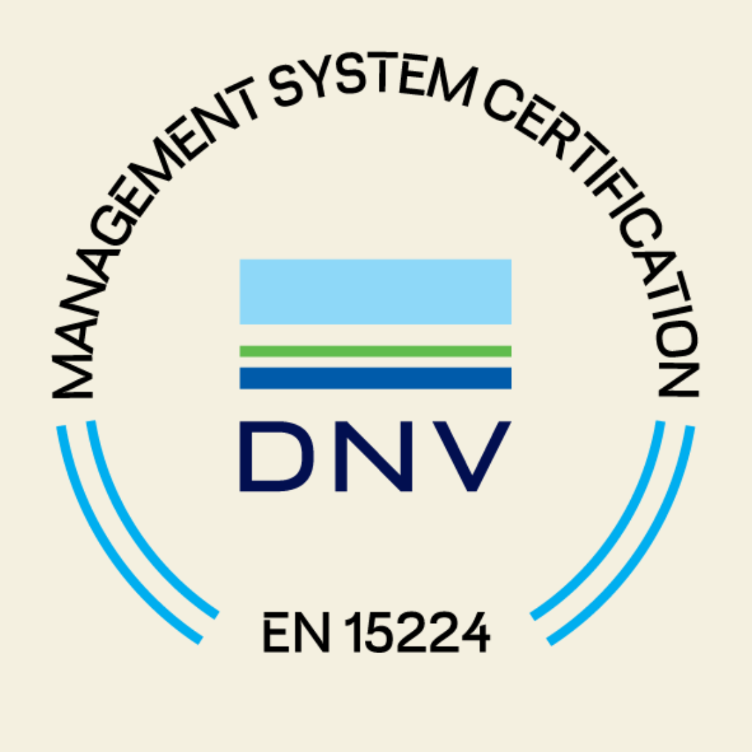 Certifikat DNV sustava upravljanja s oznakom EN 15224 i tekstom "Management System Certification".